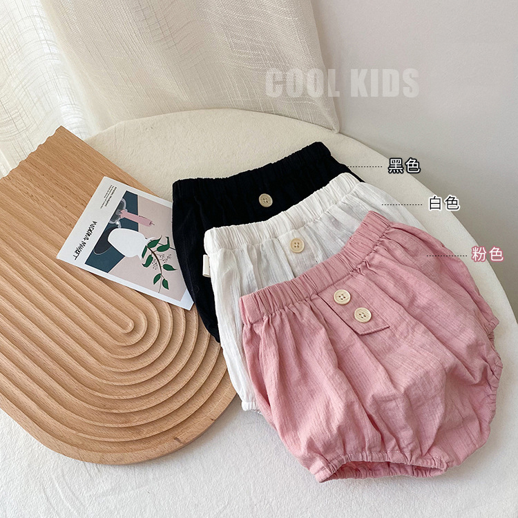 Baby Big Bottom Pants Summer Wear Unisex Baby Solid Color Big Pp Pants Cute Loose Triangle Pumpkin Shorts for Outerwear