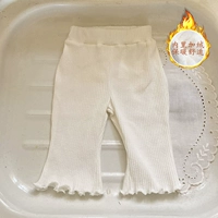 Флисовые белые штаны-клёш