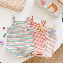 Baby Summer Clothes, Newborn Clothes, Baby Girl's Suspender Romper, Vest, Jumpsuit, Outdoor Wear, Crawling Clothes, Thin