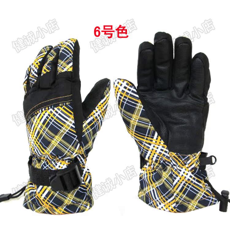 Đàn ông và phụ nữ trẻ em trượt tuyết ngoài trời chống thấm nước đi xe đạp ấm áp thể thao găng tay trượt tuyết lạnh 6-11 tuổi - Găng tay gang tay da