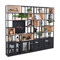 loft wrought iron partition shelf screen office industrial style bookshelf locker living room entrance display stand