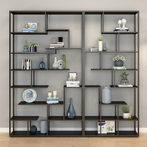 Nordic wrought iron bookshelf creative shelf partition office shelf floor simple multi-storey living room industrial style