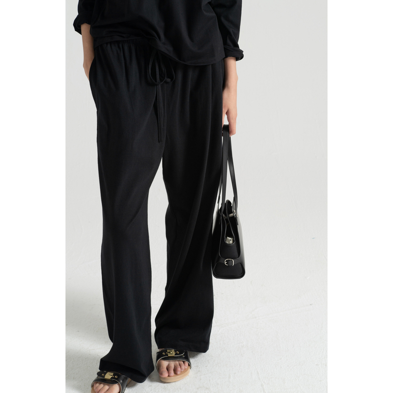 Kew Kee Edition 14 Italian Imported Silk-Cotton Blend T-Shirt Fabric Elastic Waist Drawstring Trousers