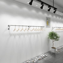 Stainless steel brushed Wall wall hanging clothing display rack clothing store dedicated Net red display rack upper wall rack can be customized