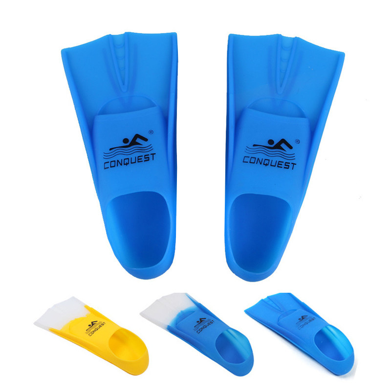 Swimming footbed male and female children adult silicone professional swimming gear free diving short long footed webbed duck palm shoes