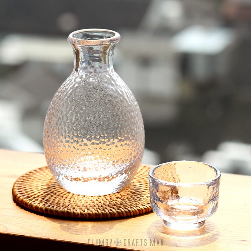 Japanese-style clear wine bottle set glass wine Wine Wine Wine hot pot home one or two white glass coffee hammer gold edge