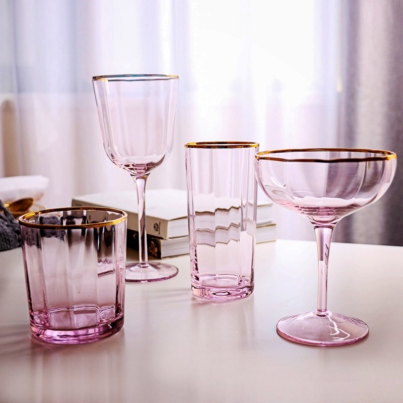 Pink LS Tears Pearl Phnom Penh Wine With glass suit High foot red wine glass Wine Glass Cocktail Mug