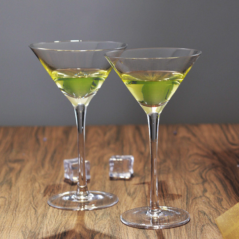 Exit Upmarket Crystal Glass High Foot Champagne Cup Triangle Wine Glass Nightfield Supplies Funnel Cup Cocktail Glass