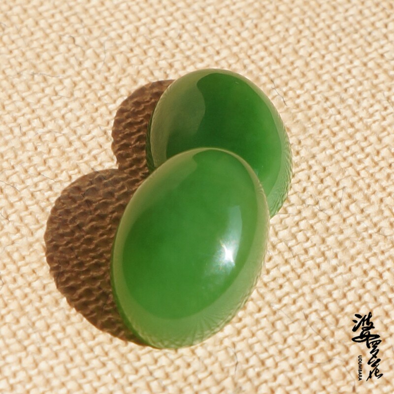 (Boro Flower) Russia and Tian Yubi Yuyang Green Egg Noodles Spinach Green Ring Substitute for the Inlaid Ring Pendant