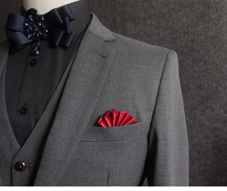 Suit túi khăn cưới phù hợp với khăn vuông ngực khăn cao cấp sử dụng kép nam túi khăn trâm cài Anh