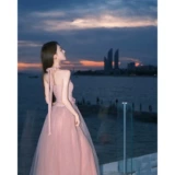 Розовая юбка, топ без лямок, летний комплект