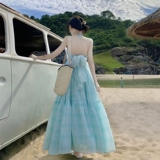 Милое шифоновое атмосферное пляжное платье, юбка, с открытой спиной