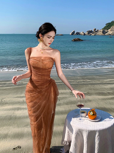 Кружевной корсет, сексуальный топ без лямок, вечернее платье, французский стиль