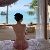 Сексуальное пляжное платье для путешествий, юбка, популярно в интернете, эффект подтяжки, с открытой спиной