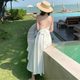 Sanya travel wears clothes suspenders backless dress summer slim fairy skirt seaside vacation beach skirt fairy air