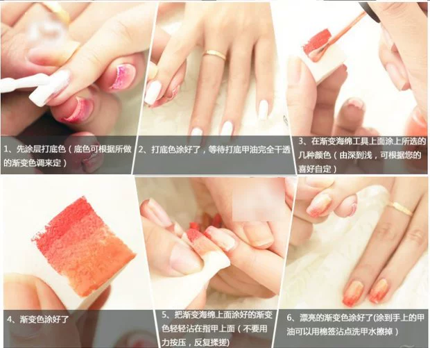 Nail đánh bóng Sponge Makeup Makeup Cotton Beauty Puff Sponge Triangle Sponge Gradient Color Tool Tool - Công cụ Nail