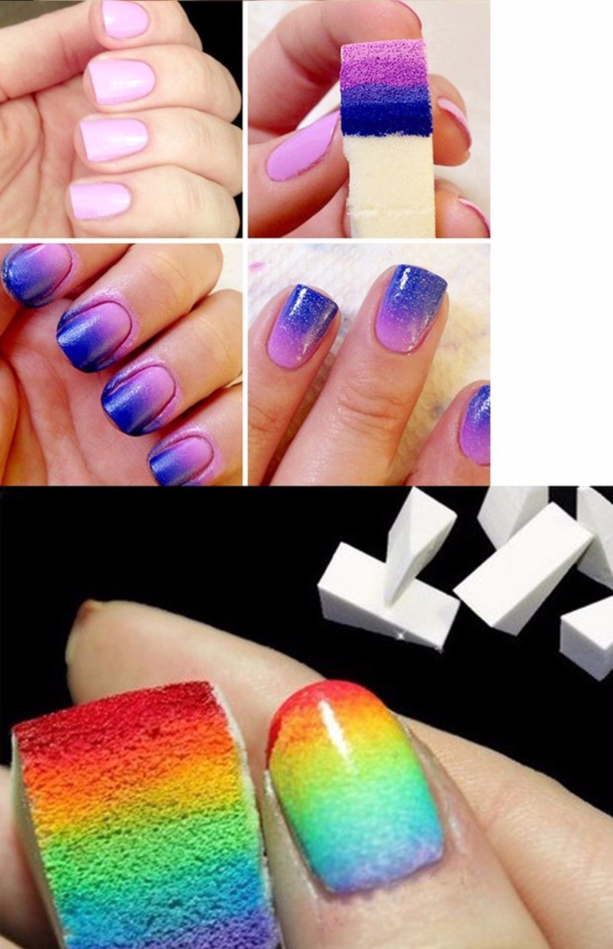 Nail đánh bóng Sponge Makeup Makeup Cotton Beauty Puff Sponge Triangle Sponge Gradient Color Tool Tool - Công cụ Nail máy mài móng tay