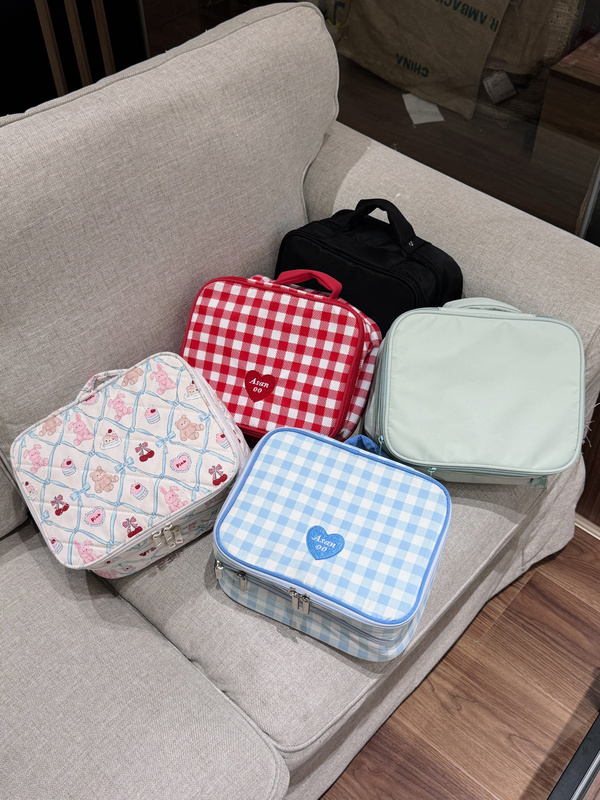 【00 Duck Duck】Ma* Same Style Double-Layer Cosmetic Bag Large Capacity Portable Makeup Bag