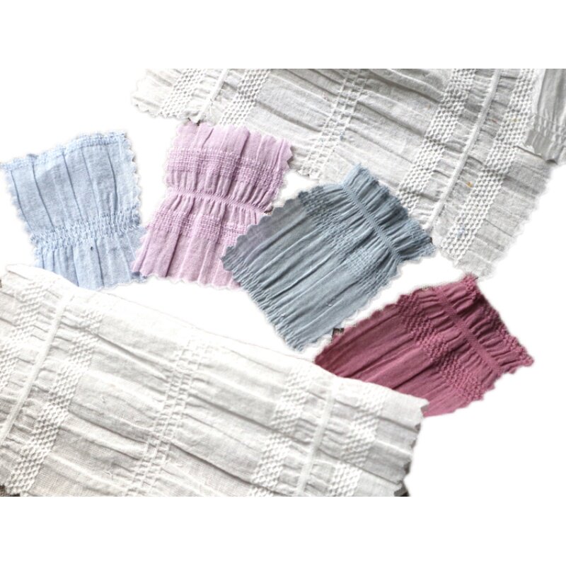 Micro elastic horizontal cotton jacquard embroidery DIY children's skirt ph wind baby clothing fabric clothing fabric