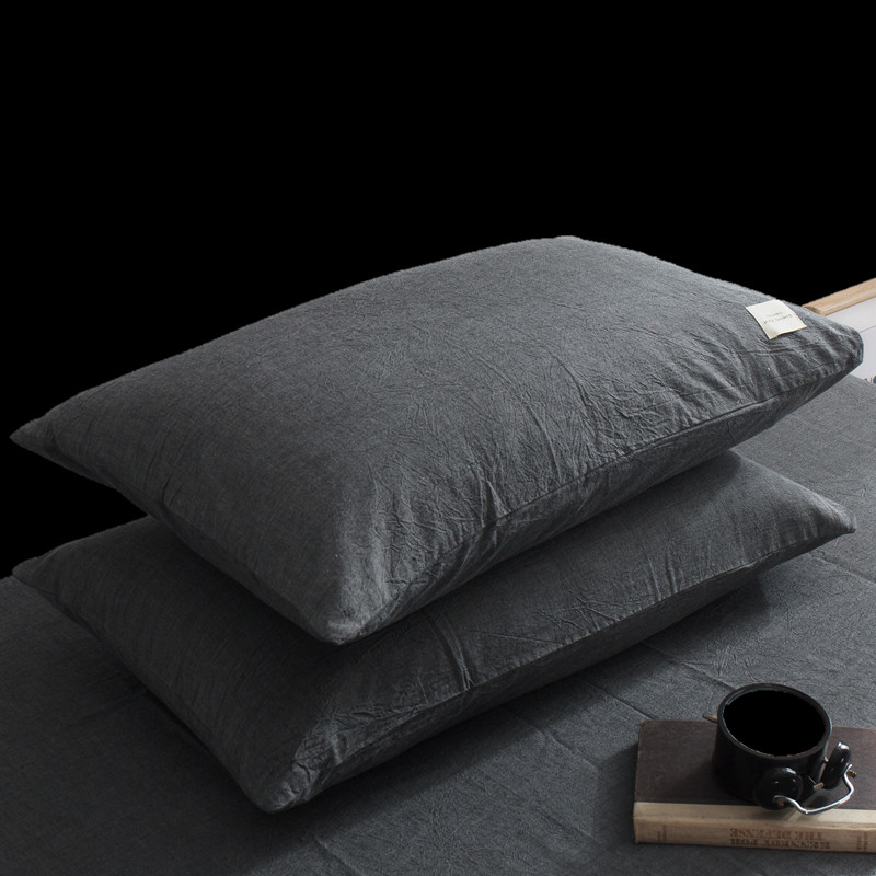 Bộ chăn ga gối cotton nữ 100% phong cách Nhật Bản Bộ chăn ga gối cotton nữ 48x74 tốt giặt một bộ 2 chiếc - Gối trường hợp gối hơi
