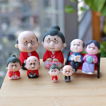 Seat Grandparents Couple Parents-in-law Moss Microscape Fabrication Multi-Meat Cake Pendulum bonsai DIY materials