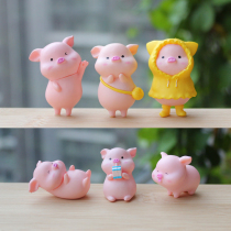 Cartoon Cute Little Pig Paparazzi Cake Decoration Multi Meat Micro Landscape Build View DIY Swing Piece Key Buckle Pendant Material