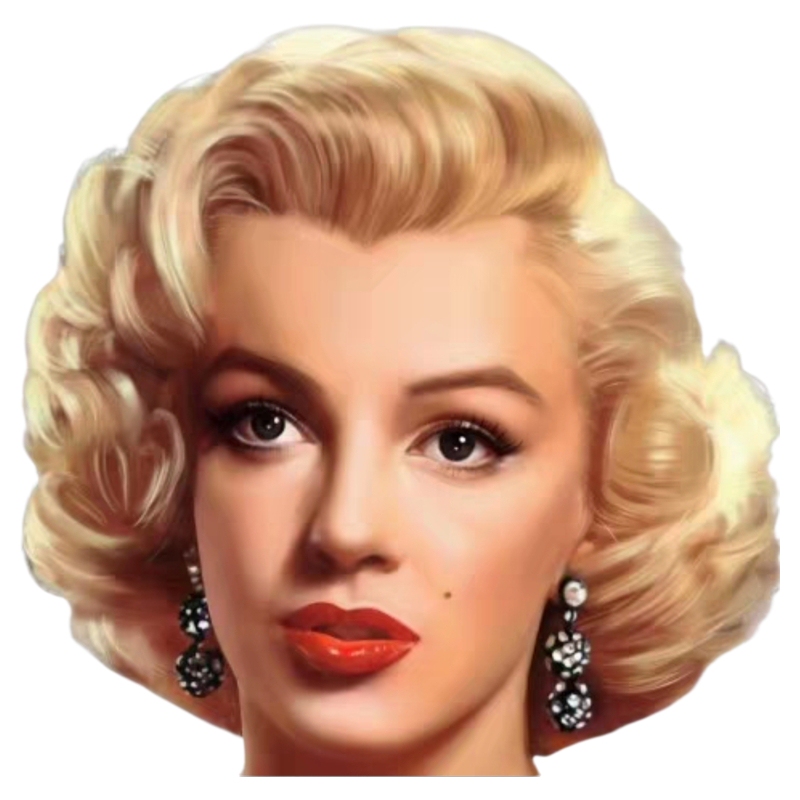 Marilyn Monroe-Style Wig with Glamorous Golden Big Waves and Slight Curls, Fashionable and Trendy Photo Props