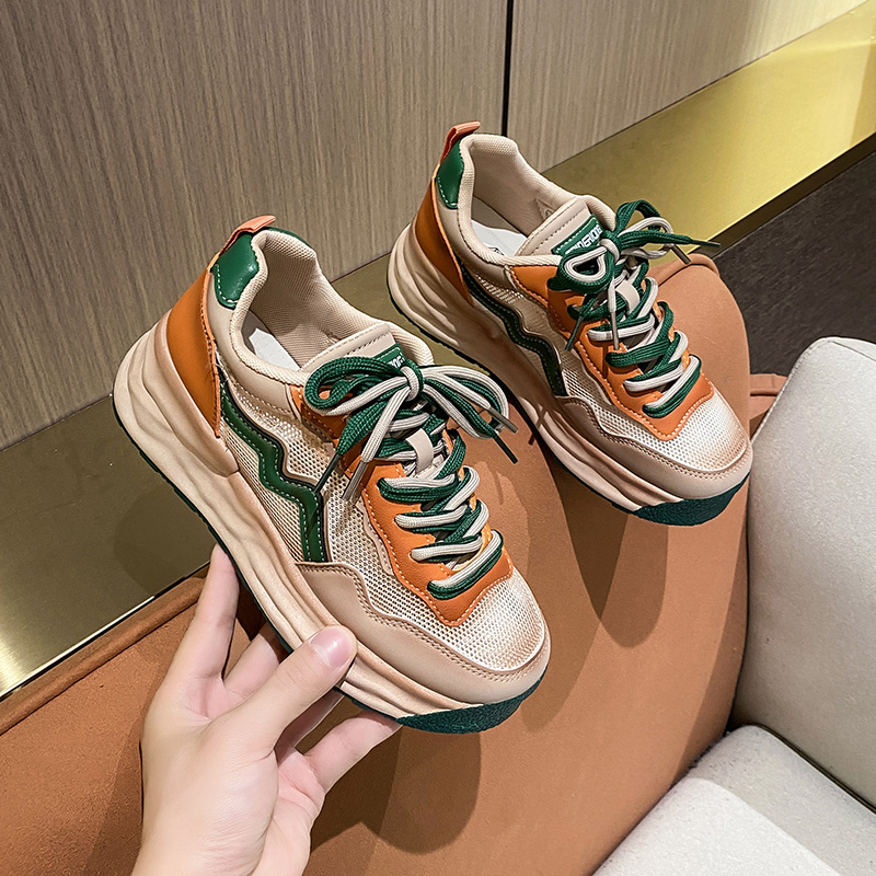 2022 New Shoes Li Ninh in Summer Netface Old Dad shoes women Breathable Casual Shoes Retro Dirty Sneakers