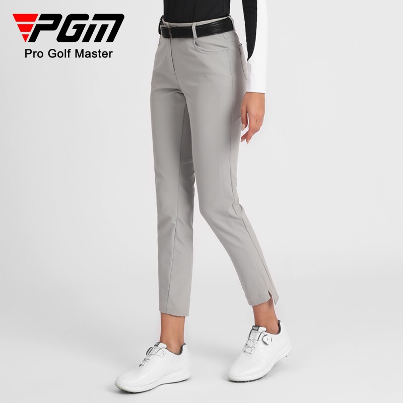 New Women's Golf Pants Spring/Summer Long Pants 9/10 Length Slim Fit with Leg Slit Elastic Quick-Dry Sports Pants