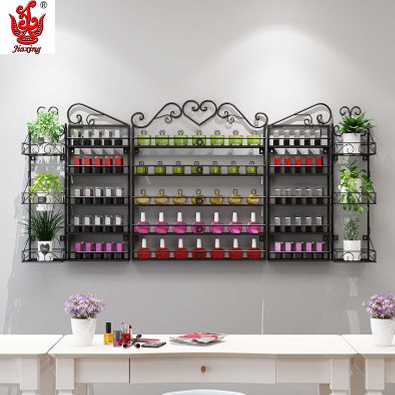 Simple nail shop nail polish glue display stand nail polish shelf wall cosmetic shelf wrought iron multi-layer rack