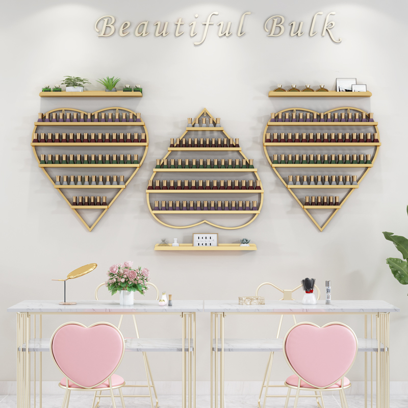 ins net red medecor shelf wall-mounted shelving shelving shelving shelving shelving iron art nail polish rubber shelf show gold