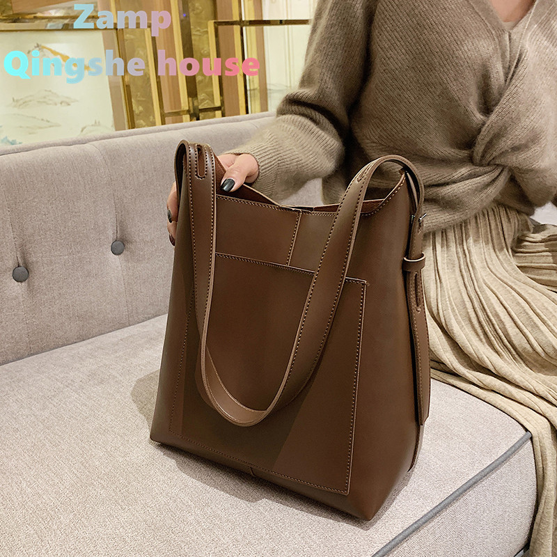 Japan's Japan's Japan's Japan's Japan's Japan's Japan's Japan With the Virgin Leather Bags Genuine Leather Large Capacity Bucket Bag Bursting Jane Commute Commute single shoulder-shouldert