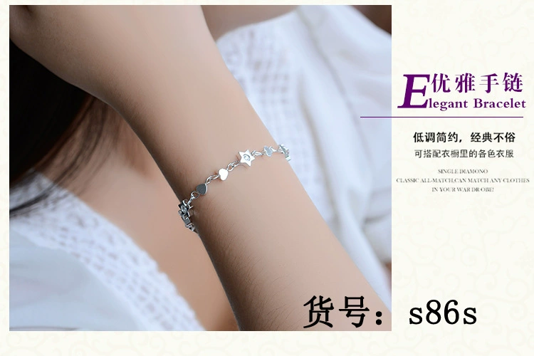 Quá cảnh hạt chuông vòng đeo tay nữ Hàn Quốc phiên bản s925 sterling silver sinh viên đơn giản tươi bạn gái món quà sinh nhật trang sức ngọt ngào vòng dâu tằm