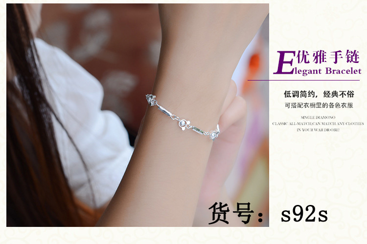 Quá cảnh hạt chuông vòng đeo tay nữ Hàn Quốc phiên bản s925 sterling silver sinh viên đơn giản tươi bạn gái món quà sinh nhật trang sức ngọt ngào