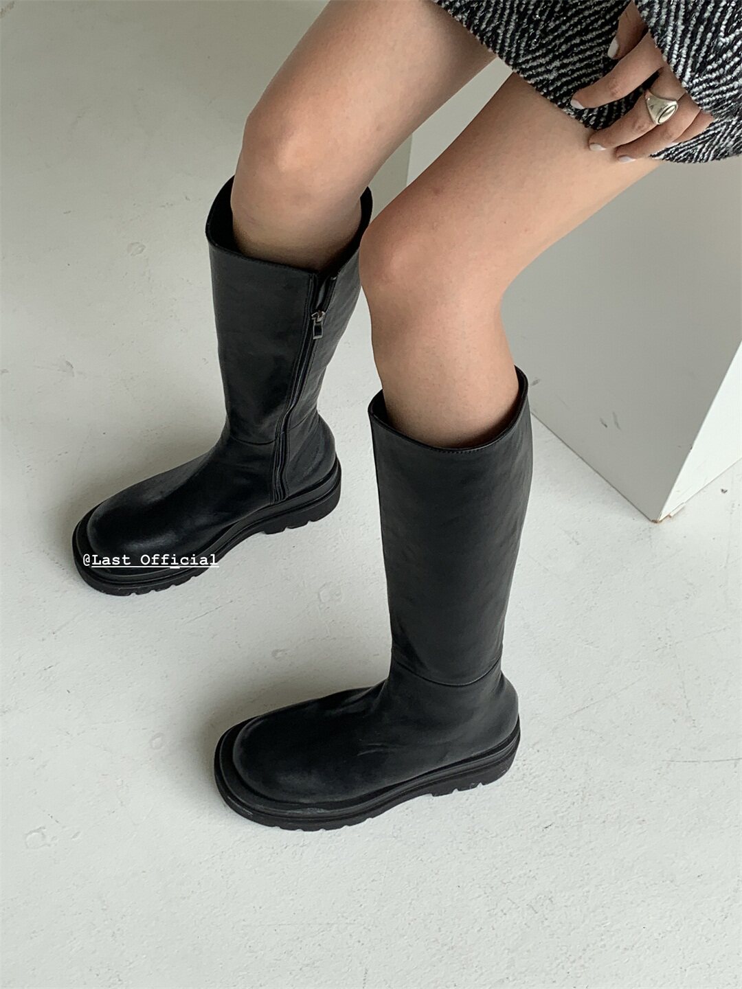 Last Official 2022 spring and summer new Inn wind but knee riding boots slim thin tobacco cylinder thick bottom long boot