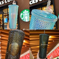 (Little Red Book Explosive Couple Cup) Starbucks Durian Cup Christmas Classic Black Gold Blue Straw Water Cup