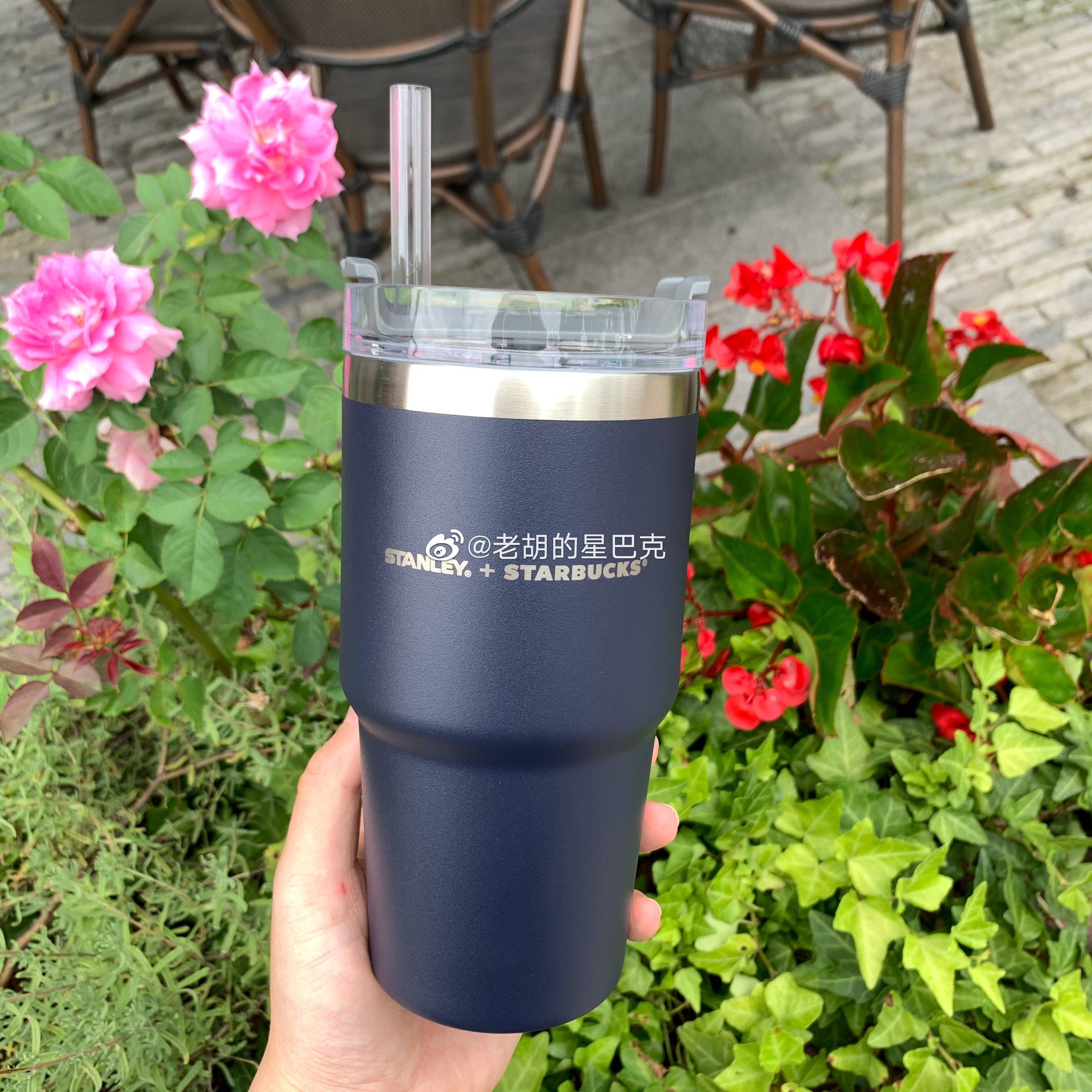 Starbucks Stanley Father's Day Joint Dark Blue Stainless Steel Straw Cup Men's Drinking Cup Stanley