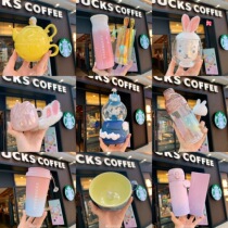 Starbucks Cup Valentines Day cute rabbit Cup ceramic mug stainless steel insulation drinking cup to give away girls