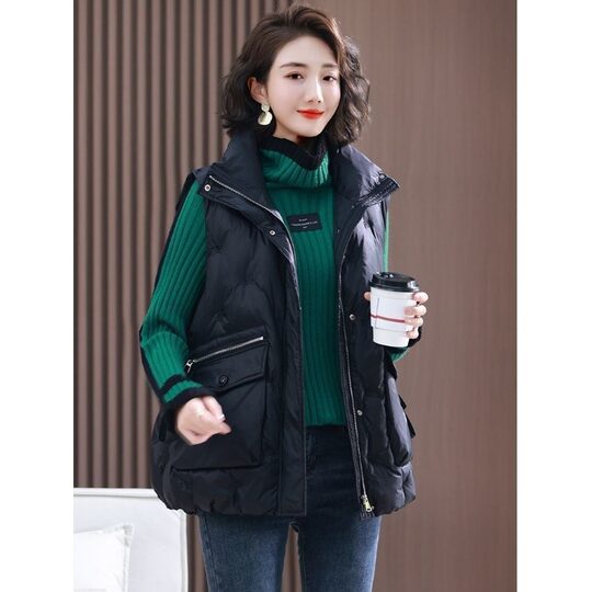 Large size high-end high-end women's 2025 autumn and winter new versatile warm vest vest cotton coat jacket top vest