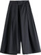 Japan's high-end foreign trade export brand cut label spring and summer wide-leg pants with high waist design pleated A-type nine-point pants skirt