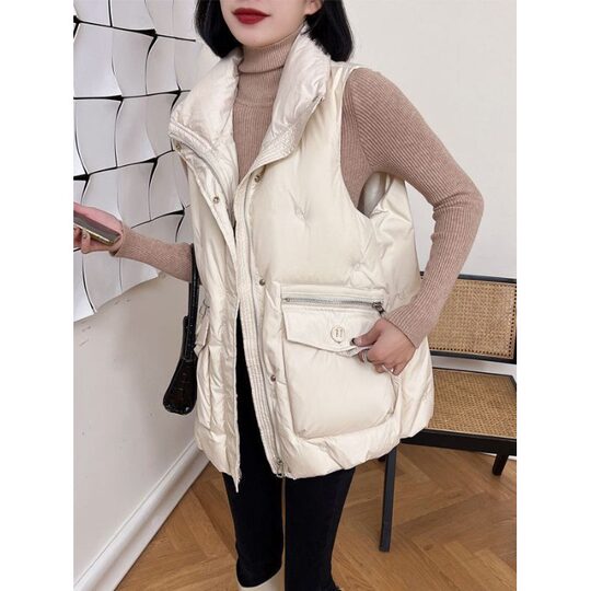 Large size high-end high-end women's 2025 autumn and winter new versatile warm vest vest cotton coat jacket top vest