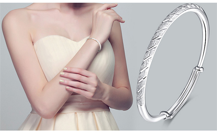 Vòng tay bạc 999 Sterling Bạc Nữ Hàn Quốc Sinh viên đơn giản Cặp vợ chồng hoang dã Rose Gold Net Vòng đeo tay bạc Trang sức bạc vòng trầm hương
