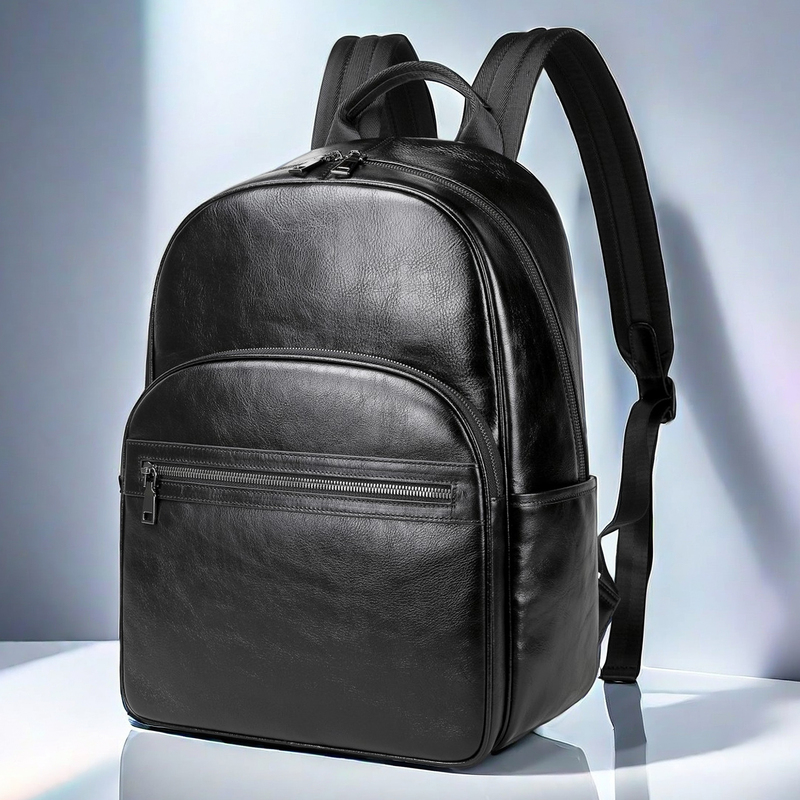 High-End Vegetable-Tanned Cowhide Backpack, Genuine Leather Men's Backpack, Business Travel Commuter Computer Bag, Vegetable-Tanned Leather Travel Bag