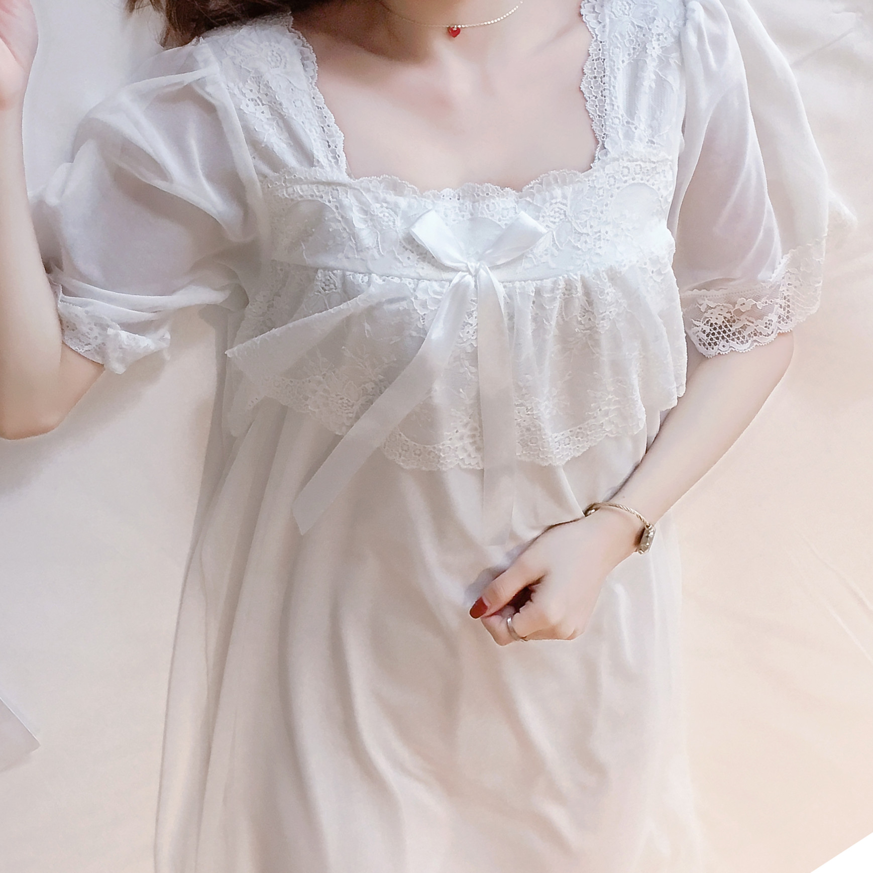 Palace Wonder Woman net yarn Sleeping dress Girls Charlesilk Day sweets sweet and cute pure cotton princess Wind 2022 New pyjamas