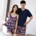 Mùa hè mặc đồ ngủ đôi Hàn Quốc cotton ngắn tay nam khai thác váy ngủ cô gái gợi cảm phục vụ nhà đồ ngủ pijama Cặp đôi