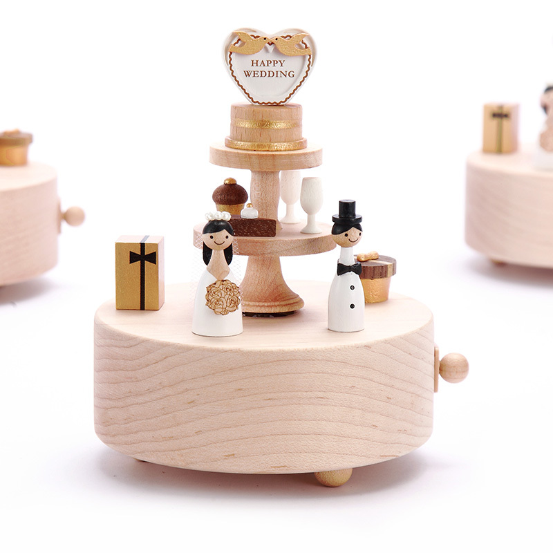 Jeancard rotating music box music box music box wooden girlfriend girl girl day wedding wedding wedding event Valentine's Day