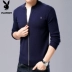 Playboy mùa thu và áo len mùa đông nam áo len màu rắn áo len nam áo len dây kéo cardigan Cardigan