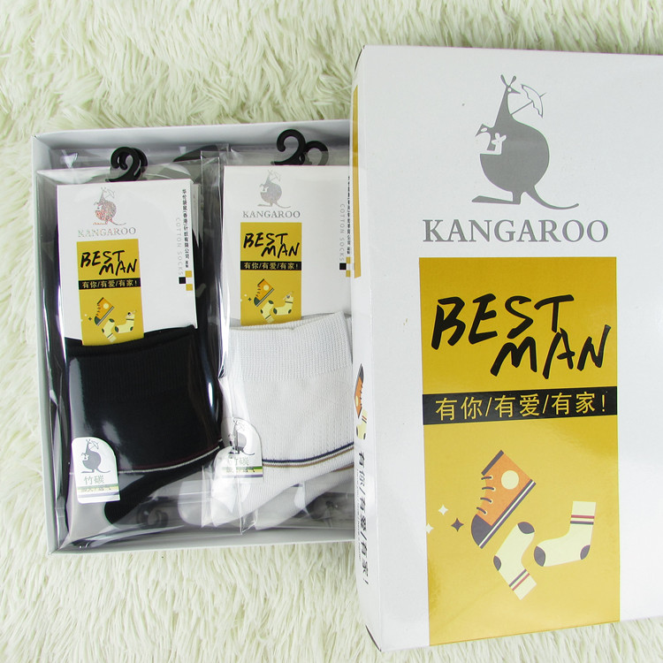 10 đôi vớ nam Warren kangaroo cotton trong ống kinh doanh vớ thông thường hộp quà tặng vớ nam vớ quà tặng vớ nam trung niên