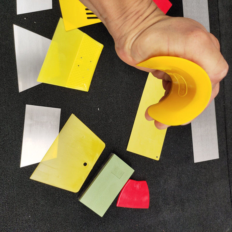 Скребка 原子灰腻子树脂刮板塑料板钣金灰刮刀橡胶刮灰刀钢片磨灰板套装