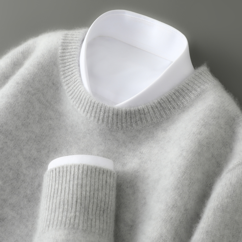 First-Line Ready-To-Wear 2025 Pure Wool Sweater Men's Crew Neck Thick Sweater Winter Wool Business Casual Knit Base Shirt First-Line Ready-To-Wear 2025 Pure Wool Sweater Men's Crew Neck Thick Sweater Winter Wool Business Casual Knit Base Shirt